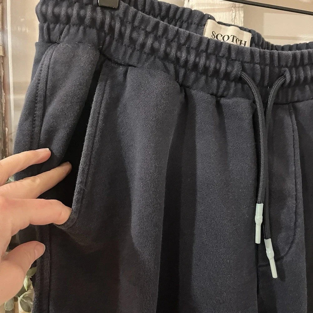 Scotch & Soda Unisex‎ Organic Cotton Navy Teal Detail Jogger Sweatpants Size M